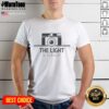 Premium The Light Is Alright Camera T-Shirt featuring a stylish design for photography enthusiasts.