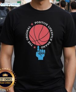 Alt Text: Premium The Original Positive Lifestyle Brand Basketball T-Shirt in vibrant colors, perfect for basketball enthusiasts.