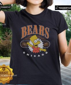 Alt Text: Premium The Simpsons Bart X Chicago Bears ladies tee featuring colorful graphic design and stylish fit for fans.