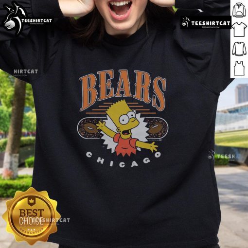 Premium The Simpsons Bart X Chicago Bears sweatshirt featuring vibrant graphics and a cozy design for fans.