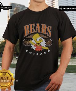 Premium The Simpsons Bart X Chicago Bears T-Shirt featuring Bart Simpson in Bears gear, perfect for fans and collectors.