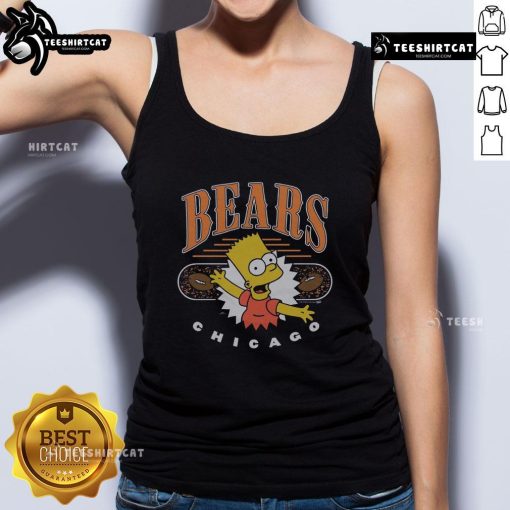 Alt Text: Premium The Simpsons Bart X Chicago Bears tank top featuring vibrant graphics and a stylish design for fans.