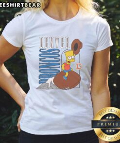 Premium The Simpsons Bart X Denver Broncos ladies tee featuring a vibrant graphic design for female fans.