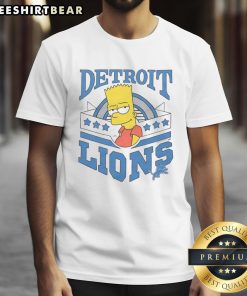 Premium The Simpsons Bart X Detroit Lions T-Shirt featuring a vibrant graphic of Bart Simpson in Lions gear.