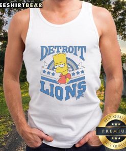 Alt Text: Premium The Simpsons Bart X Detroit Lions tank top featuring vibrant graphics and comfortable fit for fans.