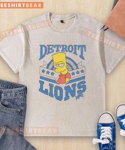 Premium The Simpsons Bart X Detroit Lions washed t-shirt featuring vibrant graphics of Bart Simpson and team logo.