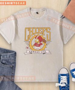 Premium The Simpsons Bart X Kansas City Chiefs washed t-shirt featuring colorful graphic design and soft fabric.
