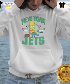 Premium The Simpsons Bart x New York Jets hoodie featuring vibrant graphics and a comfortable fit for fans.