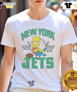 Premium The Simpsons Bart X New York Jets T-Shirt featuring Bart Simpson in Jets colors, perfect for fans and collectors.