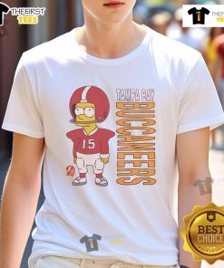 Premium The Simpsons Bart X Tampa Bay Buccaneers T-Shirt featuring Bart Simpson in Buccaneers gear, perfect for fans.