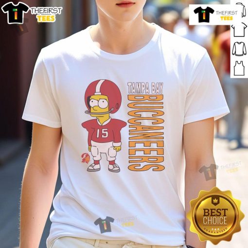 Premium The Simpsons Bart X Tampa Bay Buccaneers T-Shirt featuring Bart Simpson in Buccaneers gear, perfect for fans.