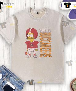 Premium The Simpsons Bart X Tampa Bay Buccaneers washed t-shirt featuring vibrant colors and a playful design.