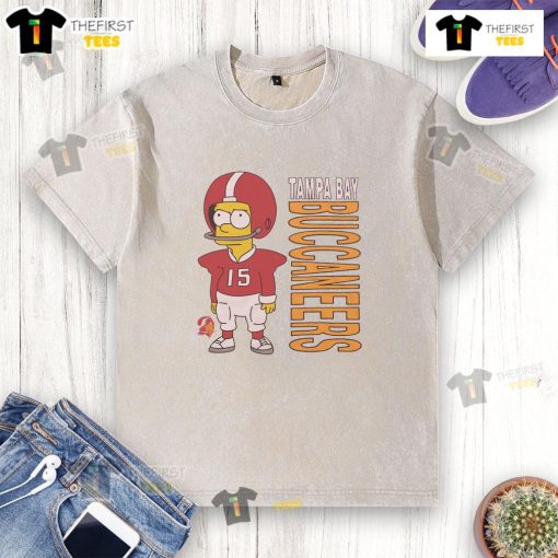 Premium The Simpsons Bart X Tampa Bay Buccaneers washed t-shirt featuring vibrant colors and a playful design.