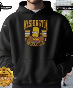 Premium The Simpsons Bart X Washington Commanders hoodie featuring vibrant graphics and a comfortable fit.