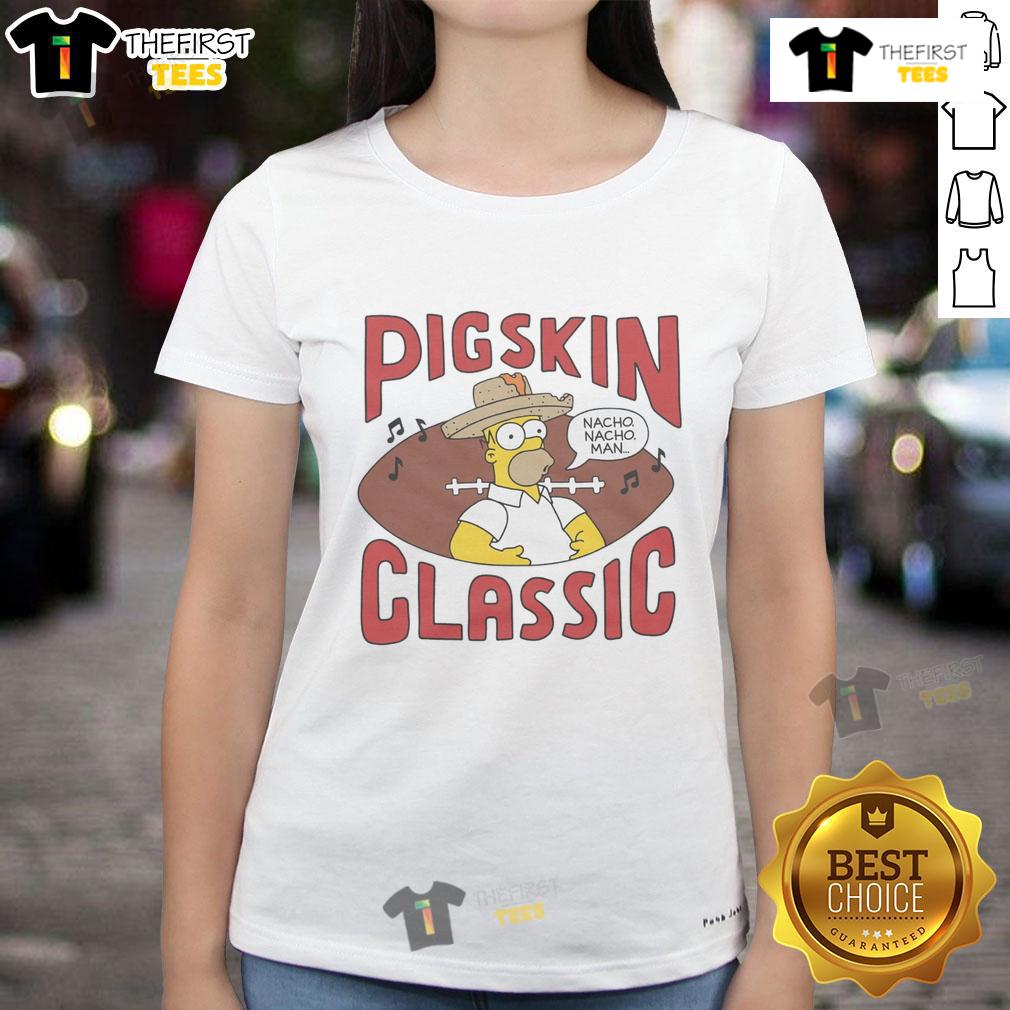 Premium The Simpsons Pigskin Classic Ladies Tee Premium The Simpsons Pigskin Classic Ladies Tee featuring vibrant graphics of beloved characters in a stylish design.