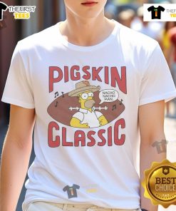 Alt Text: Premium The Simpsons Pigskin Classic T-Shirt featuring vibrant graphics and a comfortable fit, perfect for fans.