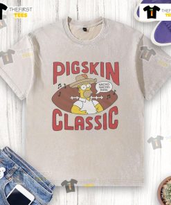 Premium The Simpsons Pigskin Classic Washed T-Shirt featuring vibrant graphics of beloved characters in a cozy fit.