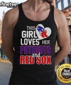 Alt Text: Girl wearing a New England Patriots and Boston Red Sox tank top, showcasing her love for sports and team pride.