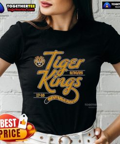 Alt Text: Premium Tiger Kings LSU Football Ladies Tee featuring vibrant colors and stylish design for fans. Perfect for game day!