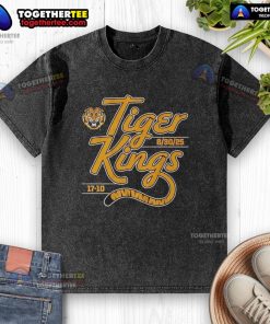 Alt Text: Premium Tiger Kings LSU Football washed t-shirt featuring vibrant team colors and a relaxed fit for fans.