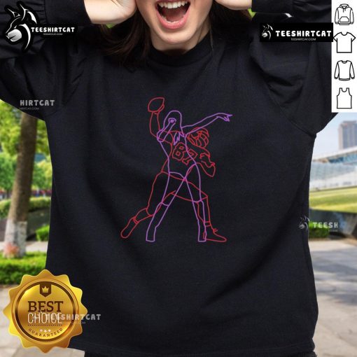Premium Travis Kelce and Taylor TNT neon lights sweatshirt showcasing vibrant colors and stylish design.