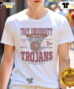Premium Troy Trojans Game Time T-Shirt featuring vibrant team colors and logo, perfect for game day and fan apparel.