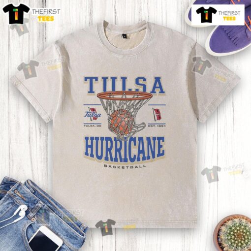 Premium Tulsa Golden Hurricane Game Time washed t-shirt in navy, featuring team logo and comfortable fit for fans.