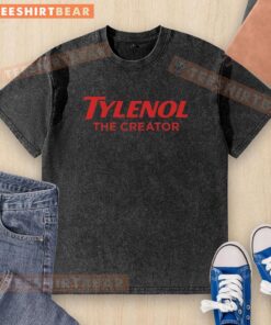 Premium Tylenol The Creator washed t-shirt featuring a stylish design, perfect for casual wear and music fans.