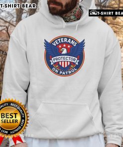 Premium Veterans On Patrol Protector Eagle Logo Hoodie featuring a bold eagle design and comfortable fit for veterans.