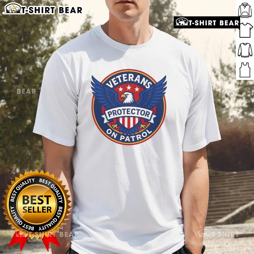 Premium Veterans On Patrol Protector Eagle Logo T Shirt Premium Veterans On Patrol Protector Eagle Logo T-Shirt featuring a bold eagle design for patriotic apparel.