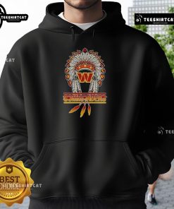 Alt Text: Premium Washington Commanders Football Native American hoodie featuring vibrant team colors and unique design elements.
