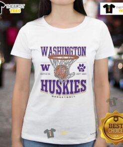 Premium Washington Huskies Game Time Ladies Tee featuring team colors and logo, perfect for game day style.