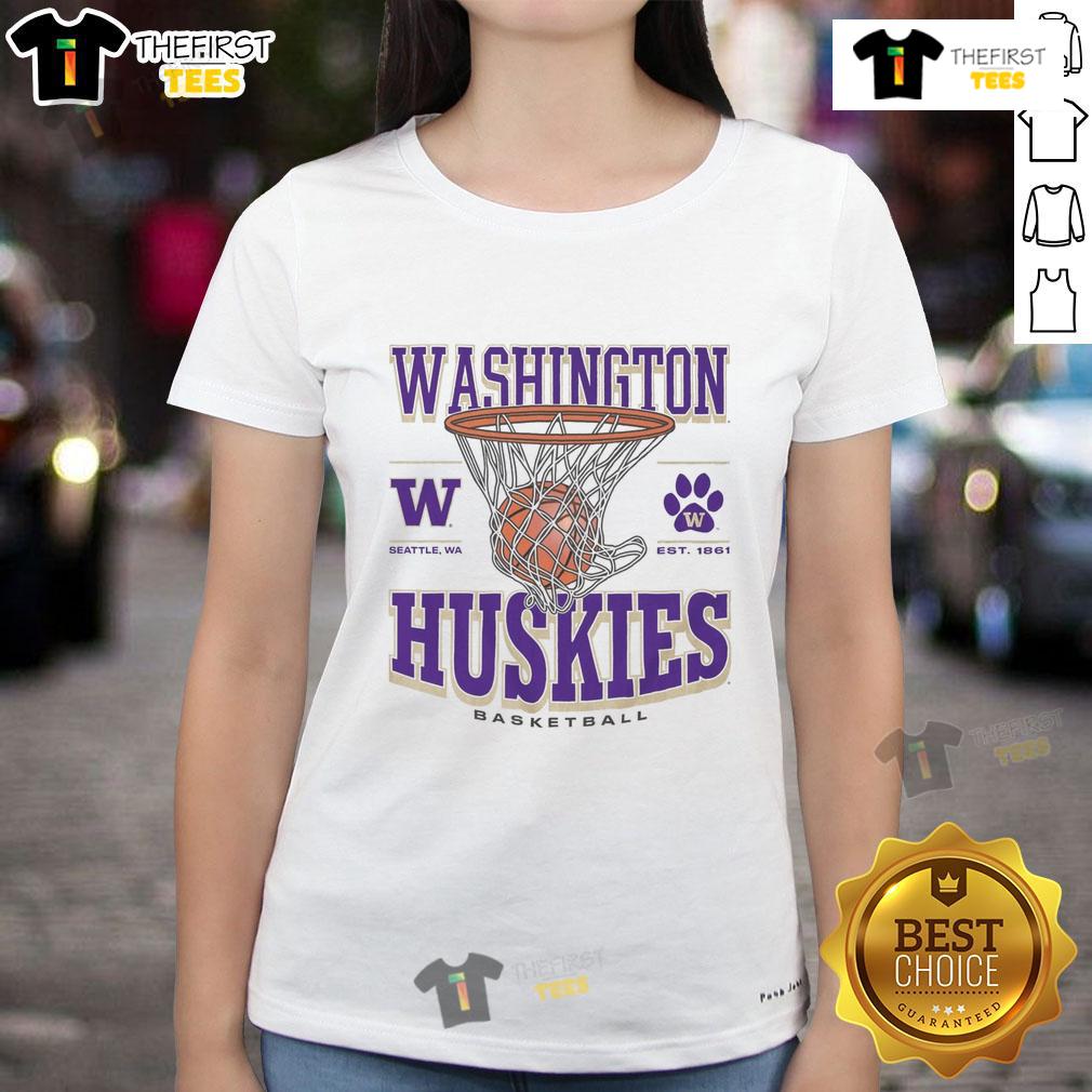Premium Washington Huskies Game Time Ladies Tee Premium Washington Huskies Game Time Ladies Tee featuring team colors and logo, perfect for game day style.