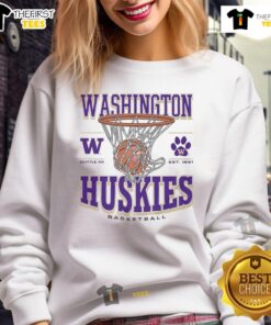 Premium Washington Huskies Game Time Sweatshirt in purple, featuring the team's logo and comfortable fit for fans.