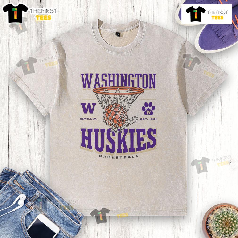 Premium Washington Huskies Game Time Washed T Shirt Alt Text: Premium Washington Huskies Game Time washed t-shirt in purple, perfect for game day and showing team spirit.