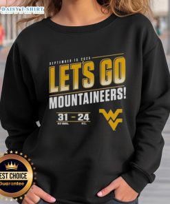 Premium West Virginia Mountaineers vs Pitt Panthers 2025 sweatshirt featuring vibrant team colors and 'Let's Go Score' slogan.