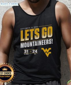 Premium West Virginia Mountaineers vs Pitt Panthers 2025 tank top featuring 'Let's Go Score' design for fans.