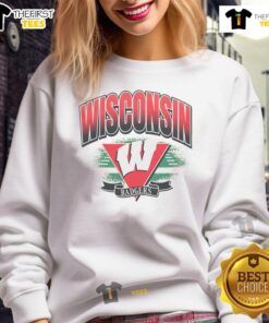 Alt Text: Premium Wisconsin Badgers Arena Fade Sweatshirt featuring vibrant team colors and logo, perfect for fans and colder weather.