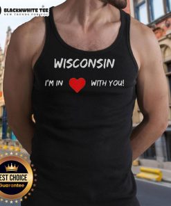 Premium Wisconsin I'm In Love With You tank top featuring a stylish design, perfect for summer outings and casual wear.