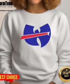 Premium Wu-Tang x Buffalo Bills Mafia logo sweatshirt featuring bold graphics and a stylish design for fans.