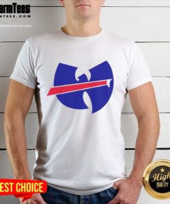 Premium Wu Tang X Buffalo Bills Mafia Logo T-Shirt featuring iconic designs for fans of music and sports.