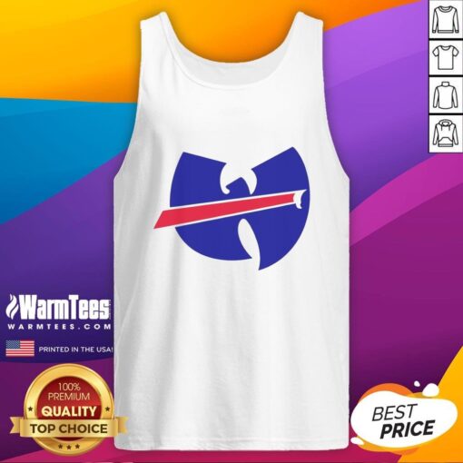 Premium Wu-Tang X Buffalo Bills Mafia logo tank top featuring bold graphics for fans and stylish summer wear.