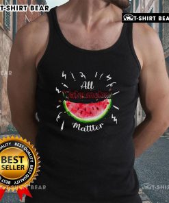 Summer watermelon tank top featuring 'Pretty All Watermelons Matter' design, perfect for warm weather and fruit lovers.