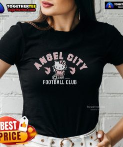 Pretty Angel City FC x Hello Kitty Armour Ladies Tee featuring a stylish design for fans and fashion lovers alike.