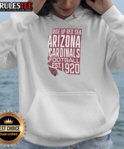 Pretty Arizona Cardinals football hoodie established 1920, featuring 'Rise Up Red Sea' slogan, perfect for fans.