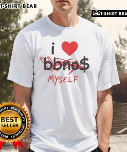 Alt Text: Stylish 'I Heart Myself' T-Shirt by Bbno, featuring a trendy design perfect for casual wear and self-love expression.