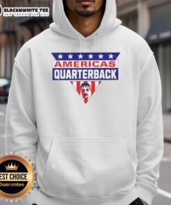Pretty Buffalo Bills Football hoodie featuring America's quarterback flag design, perfect for fans and game day wear.