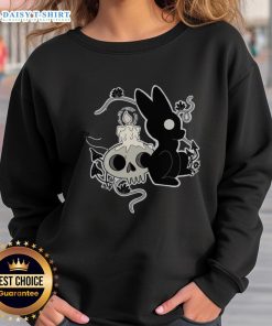 Pretty Bunny Halloween Candle Skull Sweatshirt featuring a cute bunny design with skulls and candles for festive flair.