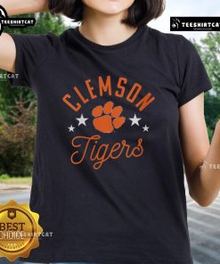 Pretty Clemson Tigers paws ladies tee featuring vibrant colors and a stylish design, perfect for fans.