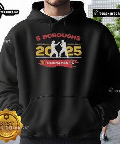 Alt Text: Pretty Cobra Kai Karate Kid hoodie celebrating the 4 Boroughs Legends Tournament tradition since 1984, everything is karate.